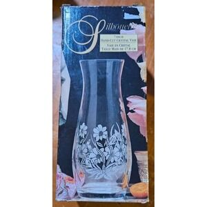 VINTAGE 1990 SILHOUETTE 7" HAND-CUT CRYSTAL VASE (MADE IN TURKEY) New In Box1308